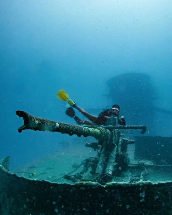 Our wreck adventure dive at HTMS Sattakut, Koh Tao - Thailand